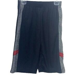 Quad Seven Athletic Shorts Boys XL 16/18 Black Grey Red Excellent Mesh Active